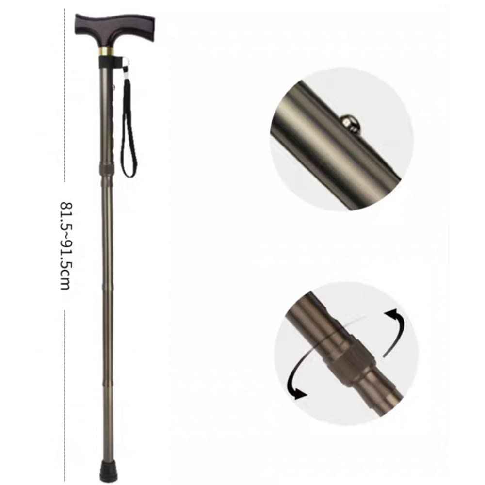 Bastón Plegable, Ajustable, de Aluminio, Ligero, portátil, Plegable, para Mujeres, Hombres, Adultos, Ancianos, Personas Mayores, Longitud: 32 a 36 Pulgadas
