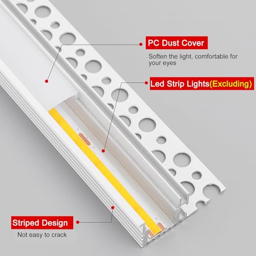 Profilé LED en aluminium 1,2m pour finition de plafond et corniche - 6