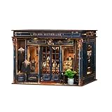 DIY Puppenhaus Miniatur Kit, Mini Herren Anzug Store Puzzle Modell 1:24 Maßstab Puppenhaus Shop Möbel Zubehör und LED Lichter für Junge Erwachsene
