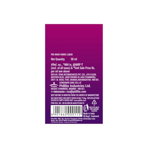 Image of StainOff Fabric Stain Remover Liquid - 50ml, Pack of 2 | Powerful Spot Cleaner for Clothes, Upholstery & Linen | Safe on All Fabrics | Quick Action Formula | Travel-Friendly Bottle