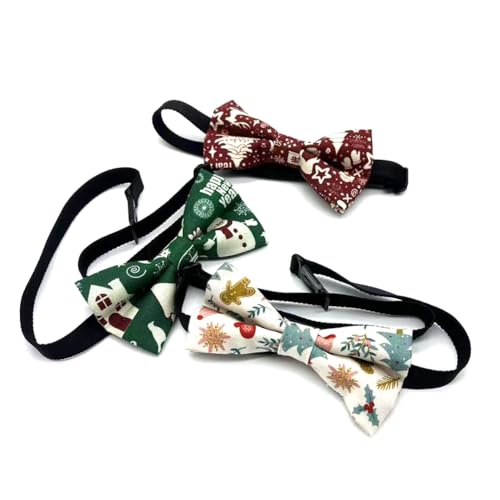 Anshili 3 Stück Kinder Fliege WeihnachtenTie Vor-gebunden Verstellbar Bowtie 10x5.5 cm (Weihnachten)