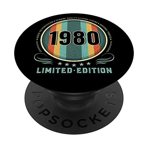 Born In 1980 Popsockets para teléfono retro, divertido cumpleaños de 1980 PopSockets PopGrip Intercambiable
