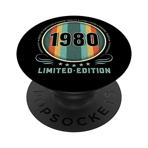 Born In 1980 Popsockets para teléfono retro, divertido cumpleaños de 1980 PopSockets PopGrip Intercambiable