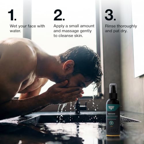 Image of Beardhood Aqua Clear Face Wash for Men | Fight Acne & Pimples, Brighten Skin, Clears Dirt, Oil Control, Refreshing Feel - Multi-Action Formula - Pack of 2