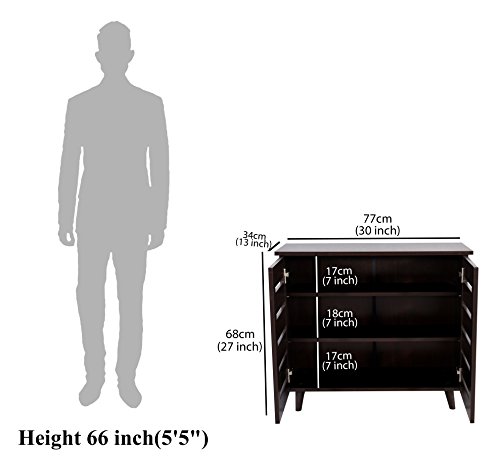 Image of DeckUp SC865512 2-Door Engineered Wood Shoe Rack (Dark Wenge, Matte Finish),