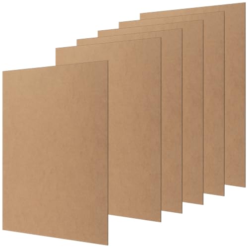 Image of MUKCHAP 6 Pcs MDF Wood Sheets, 400x300x3 mm Medium Density Fibreboard Wooden Board for Modelling and Painting