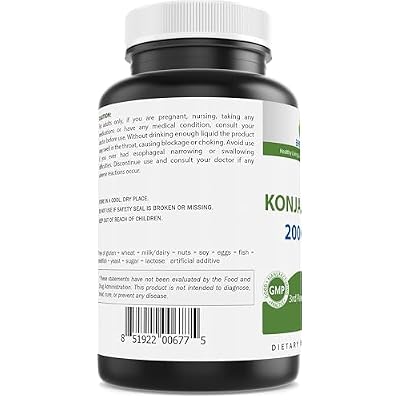 Brieofood Konjac Root Glucomannan 2000 mg per Serving - 180 Vegetarian Capsules