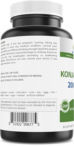 Brieofood Konjac Root Glucomannan Capsules