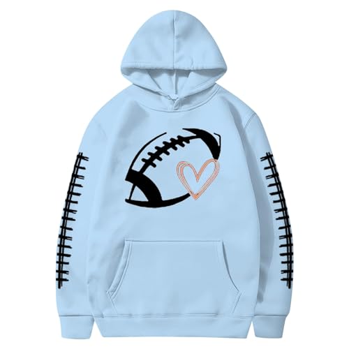 Game Day Hoodies for Man Heart Rugby Graphic Hoodies Pullover Thickened Fleece Hooded Sweatshirt Trend Loose Pullover3