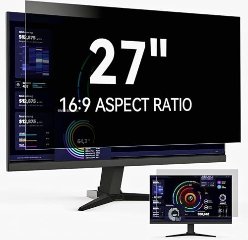 Image of LIONS HEAD Premium Laptop /Computer Privacy Filter with UV Protection and Full Privacy Coverage for Screen, Easy to Use |Anti Spy, Anti Glare | Super Visual Clarity Screen Privacy Filter (27 INC)