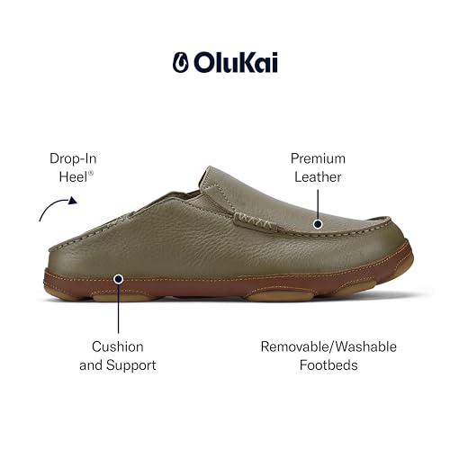 OLUKAI Moloa Men's Premium Leather Shoes, Easy Slip On & Off Design, Casual & Versatile Loafer, Drop-in Heel & Enhanced Traction - Image 4