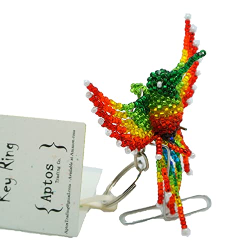 Adorable Handcrafted Rainbow Hummingbird Key Chain / Backpack Charm / Purse Charm / Key Ring #TOP3