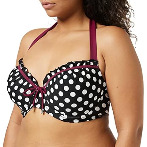 Pour Moi? Women's Starboard Padded Halter Bikini Top, Black (Black Purple), 34F Cover