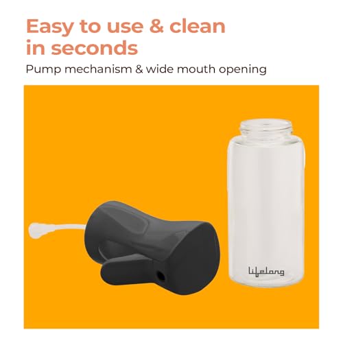 Image of Lifelong Glass Dispenser Bottle | Spray Bottle for Cooking | 220ml Mini Container for Kitchen | Sprayer for Air Fryer | Cooking Liquid Spray with Glass Storage for Home Use (LLOS220)