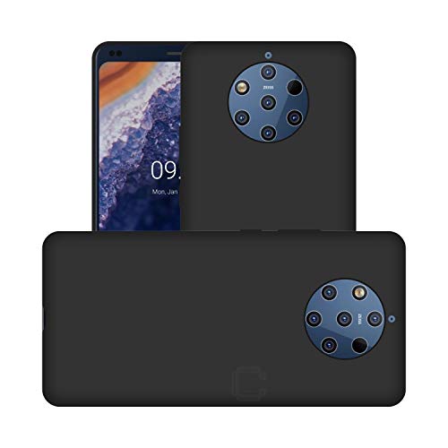 Image of Case Creation for Nokia 9 PureView 2019 Back case, Nokia 9 PureView Slim Flexible Smart Look case with 360 Camera All Angle Protection (Pure Black)