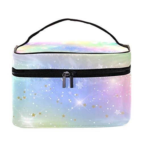 Trousse de maquillage arc-en-ciel compacte et trousse de voyage