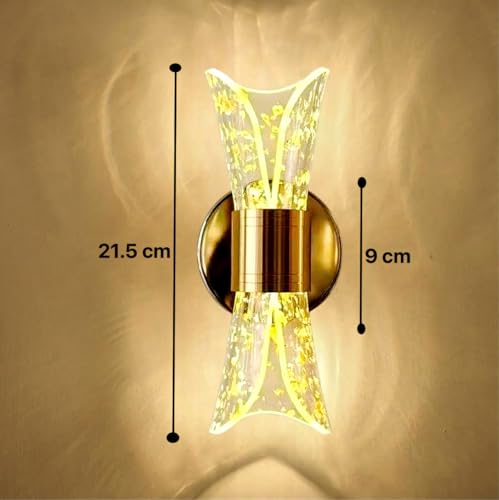 Image of Groeien 12W | 3 Color LED Nordic Sconce Crystal Glow Transparent Indoor Home Acrylic Wall Lamp for Bedroom Living Room Corridor Lighting Fixtures Wall Mount(Warm+Natural+Coolwhite)