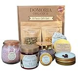 8-Piece Self Care Gift Box with Handmade Tallow Moisturizer, Sugar scrub, Lip Balm, Balth Salts, Salve, Bath Tea Soak, Two Herbal Tea Packs. Relaxation Set Valentine’s Day (Coffee Vanilla)