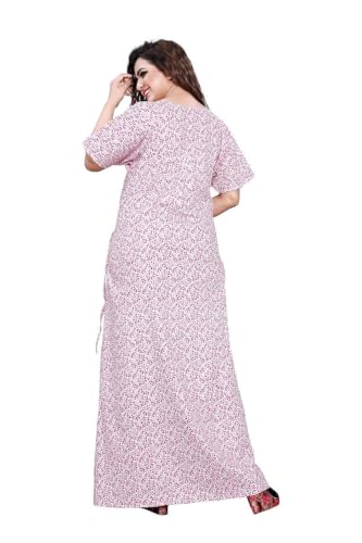 Image of YUKATA Nighty for Women Cotton Printed Maxi Gown Ankle Length Nighty Night Dress Gown for Women Maxi - Free Size (Pack of 2)