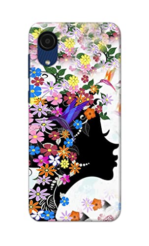 Image of Printed Hard Back Cover Case for Samsung Galaxy A03 Core Back Cover (Floral Hairstyle Girl) -1803