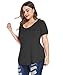 MONNURO Plus Size Tops for Women Casual V Neck Summer Short Sleeve T Shirts with Pocket(Black,6X)
