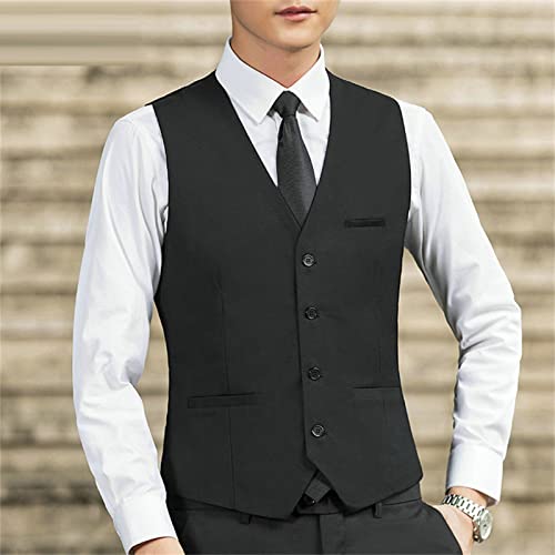 Maiyifu-GJ Mens Formal Business Suit Vest Regular Fit Slim Fit Dress Waistcoat Elegant Solid Color Wedding Prom Tuxedo Vests2
