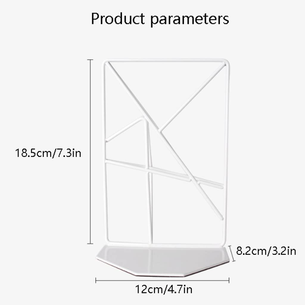 Habiba Buchstützen Geometrische Form Buchstützen Metall Schmiedeeisen Buchstützen mit rutschfestem Schneidboden Desktop-Aufbewahrungsorganisation für Bücher Organisieren