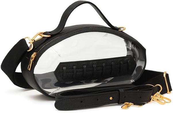 ScarvesMe Women Clear Transparent Adjustable Football Shap Crossbody Bag Stadium Concert Crossbody Handbag