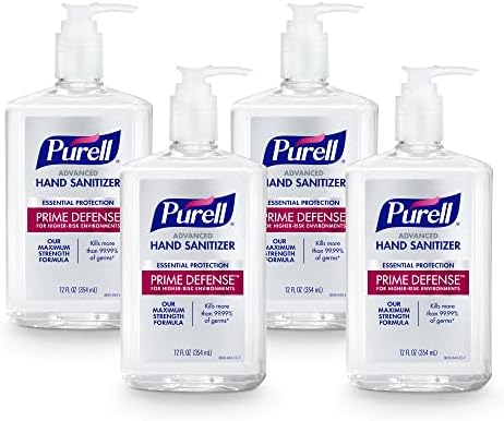 Purell Prime Defense Advanced Hand Sanitizer, Essential Protection, 12 fl oz Pump Bottles (Pack of 4) - 3699-06-EC2