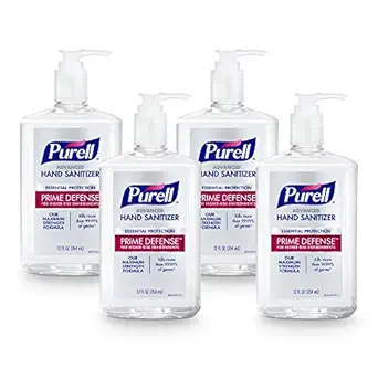 Purell Prime Defense Advanced Hand Sanitizer, Essential Protection, 12 fl oz Pump Bottles (Pack of 4) - 3699-06-EC2