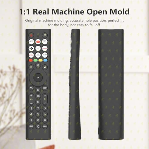 Image of RAYA Silicone Cover Compatible with 2026 Hisense TV Remote E7Q / E75Q / U7Q / A4Q / A6Q / A7Q / Q6Q Model TV Remote Protection Case (Black)