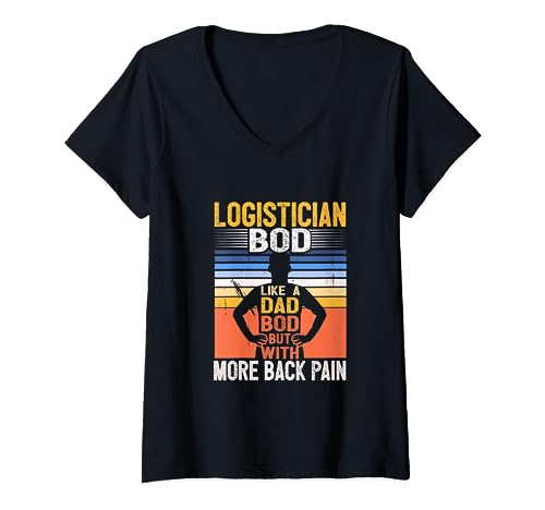 Logista Bod Like A Dad Bod Certified Forklift Driver Camiseta Cuello V