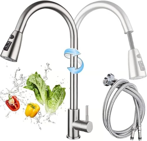 Grifo Cocina EXTRAIBLE de ACERO INOXIDABLE. 3...