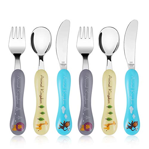 Lehoo Castle Childrens Cutlery Set 6pcs Stainless Steel Toddler Cutlery Kids Cutlery Flatware Incudes 2 x Spoons 2 x Forks 2 x Knives