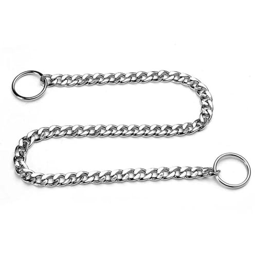 VIXDA Collar de Cadena de Barco de Acero Inoxidable para Perros, Accesorios Ajustables para Mascotas, Collar Plano para Perros, Collar para Bulldog francés y Pitbull.