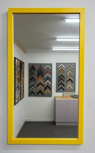Image of Frame it by Lesley Modern Yellow Framed Wall Mirror – Bold Contemporary Design for Home, Hallway, Bathroom or Bedroom – Multiple Handmade