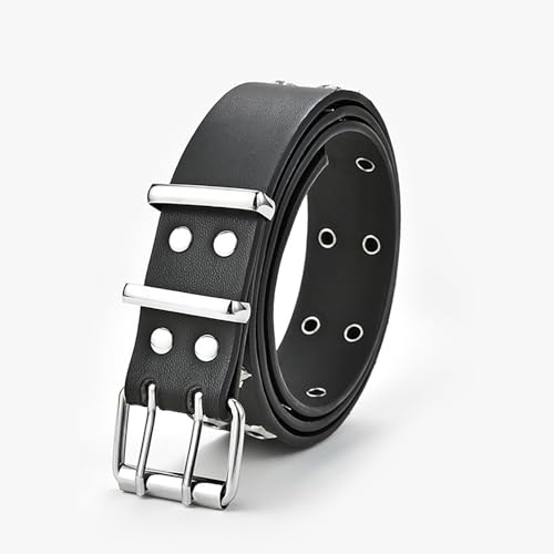 Double Grommet Belt Black Star Studded Belt Double Studded Hole Belt Gothic Star Belt Rivet Scene Style Belts Punk Waist Belts For Women Halloween4