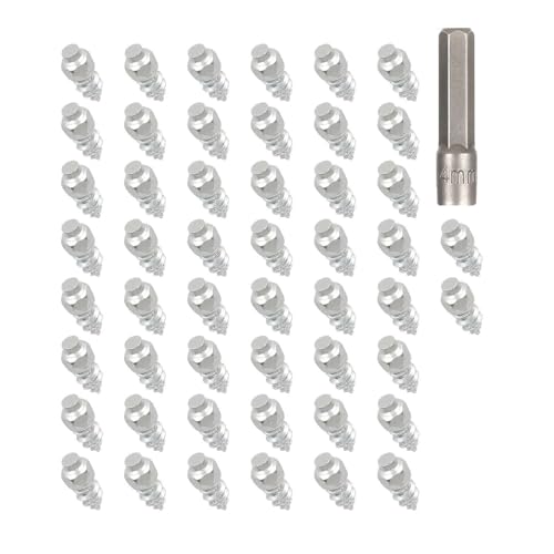 Hattba Rutschfeste Reifenschrauben, 50 Stück, Schneeketten-Reifenbolzen, Motorradspikes, Schneekette, Reifen-Spikes, Schneekette, Griffschrauben