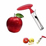 Premium Stainless Steel Apple Corer - Easy Use & Dishwasher Safe, Multi-Fruit Core Remover with Ergonomic Handle for Apples, Pears, Tomatoes & Cupcakes | Durable Kitchen Tool (Red)