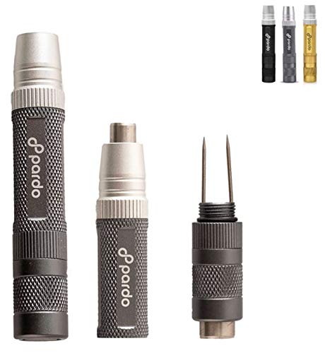 Pardo Cigar Punch with Twin Cigar Nubber - Premium Gunmetal Cigar Draw Enhancer Tool Punch Cutters for Small to Large Ring Gauge Cigars - 3-in-1 Multitool Cigar Accessories & Gifts for Men
