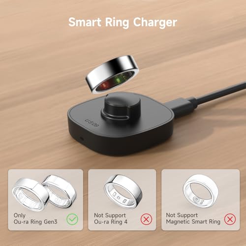 Compatible with Ou-ra Ring Gen3 - Size 9 - Smart Ring Charger Portable Charging Dock with USB-C Cable - Additional View