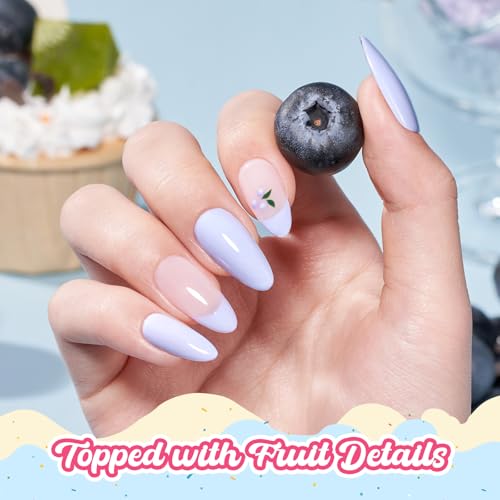 Image of Beetles Blue Gel Nail Polish - Taste of Summer Blueberry Smoothie Pastel Blue Gel Polish, Same Color Same Bottle, Soak Off UV LED Lamp Pastel Nails Art, Long-Lasting Manicure Salon DIY Summer Nails