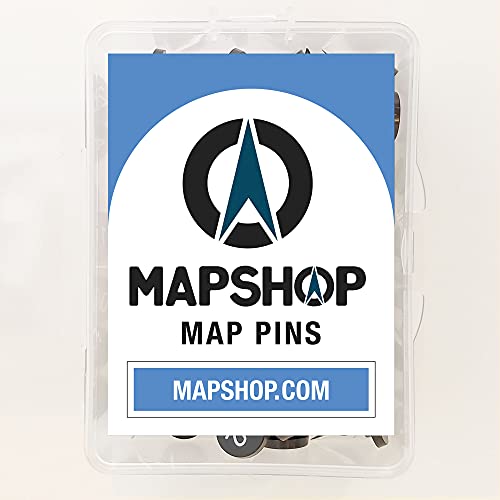 Map Shop Numbered Push Pin Tacks | Contains 100 Sequential Pins Black Pins, White Numbers 1-100 11Mm Diameter 16Mm Length Great For Marking Items On Maps, Presentations, Gallery Exhibits And More #TOP2