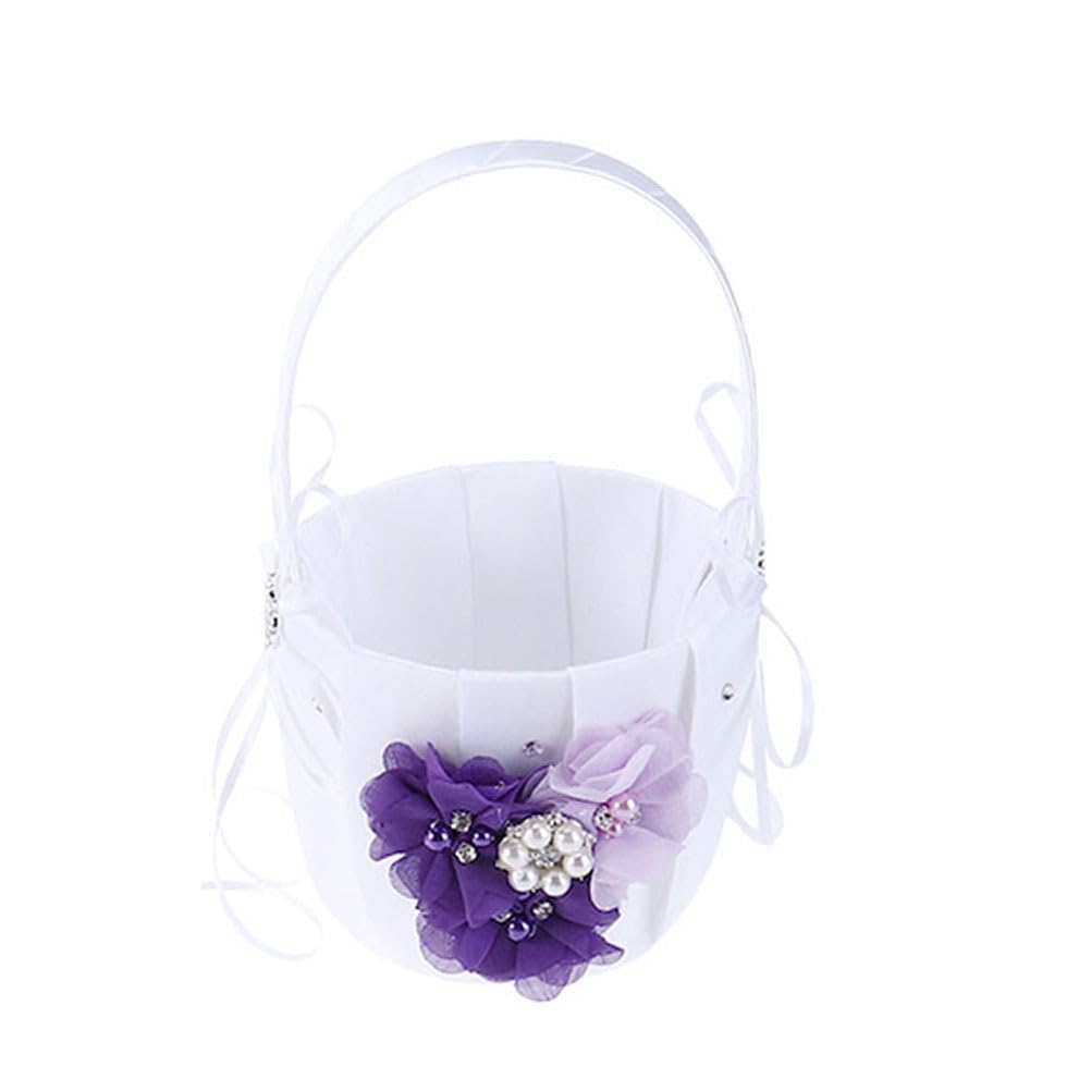 Panier pour mariée violet chic idéal pour l'allée centrale du mariage