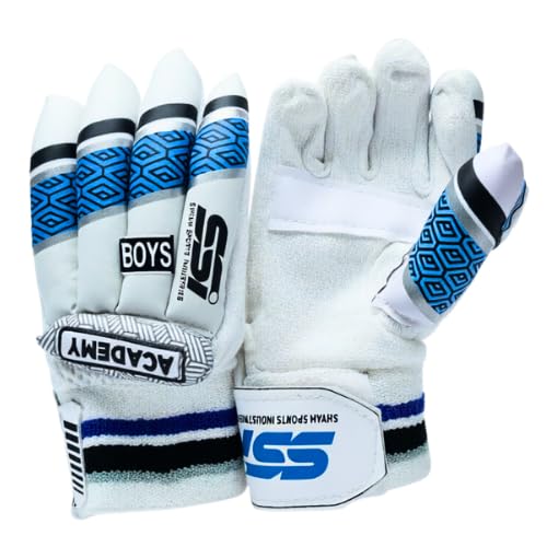 SSI Academy Boys Batting Gloves - Blue | Cricket Batting Gloves with Palm Grip, Comfortable Fit for Practice & Matches Lightweight Design, Finger Protection-image-19