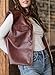 EVALESS Womens Leather Vest Fall Outfits Fashion 2025 Sleeveless Faux Leather Jacket Zip Up Stand Neck Leather Vest Top Solid Casual Clothing Coats Burgundy Medium