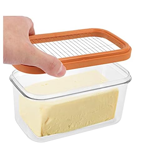 Butter Cutting Box, Butter Block Dish with Lid and Butter Cutter Net Rectangular Storage Box Kitchen Tool, 6.6 X 3.7 X 3.7in