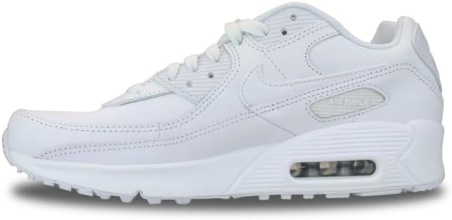 Nike Air Max 90 LTR Big Kids Shoes (CD6864-133, White/Metallic Silver/White/White)