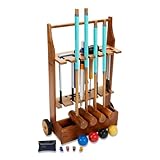 Übergames Extrem hochwertiges Pro Croquet / Krocket Set für Fortgeschrittene ECO Hartholz Pro Krocket Set - 4 Pers. mit Trolley