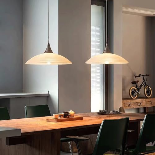 Lampe suspendue en verre LYGXWJFC, luminaire créatif E27 idéal pour sublimer une table de salon - 6